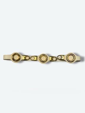 Y2K Barneys New York Sculptural Gold Hardware Leather Belt – Made in Italy